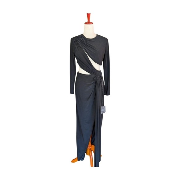 Mac Duggal Dresses & Skirts - NWT IEENA for Mac Duggal Black Jersey High‎ Slit Cutout Evening Gown Size 4